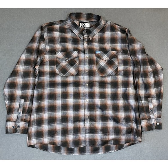 DIXXON Other - Dixxon Flannel Patina Mens Plaid Long Sleeve Pearl Snap Size 3XL